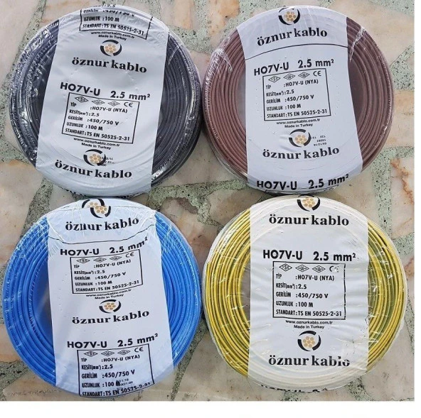 Öznur NYA 2,5 Mm Kablo Mavi 100 Metre - Resim 2
