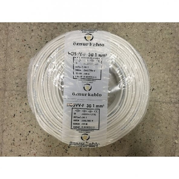 Öznur TTR 3x1 Mm Kablo Beyaz 100 Metre ürün görseli 1