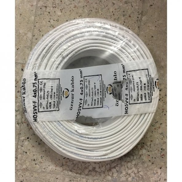 Öznur TTR 4x0,75 Mm Kablo Beyaz 100 Metre ürün görseli 1