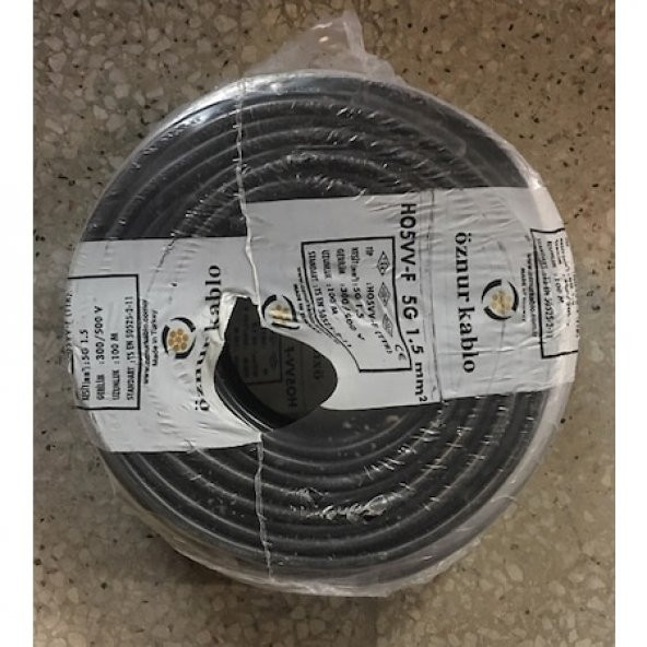 Öznur TTR 5x1,5 Mm Kablo Siyah 100 Metre ürün görseli 1