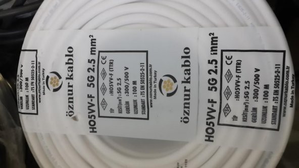 5x2.5 Ttr Beyaz Kablo Tam Bakır Tse Öznur 100 Metre ürün görseli 1