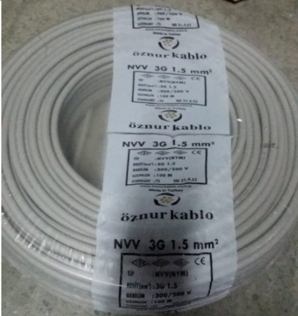 Öznur NYM 3x1,5 Mm Kablo 100 Metre ürün görseli 1