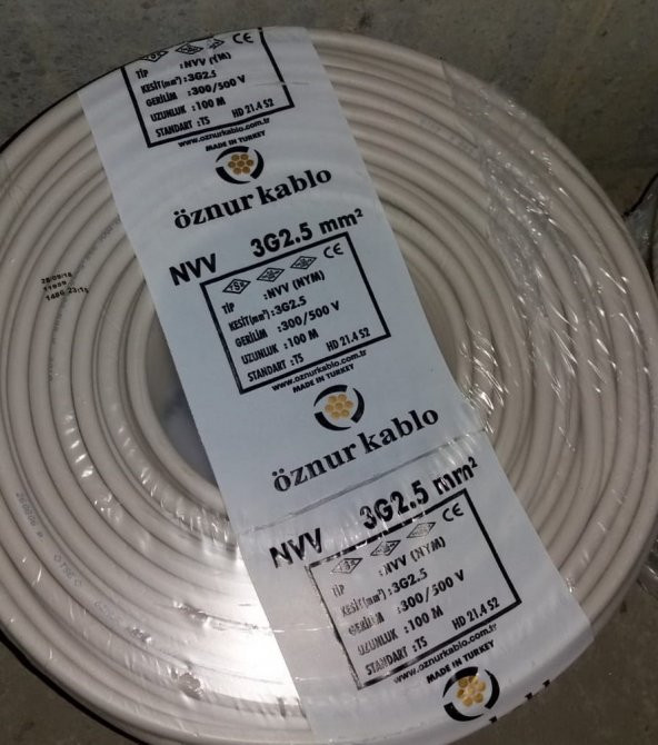 Öznur NYM 3x2,5 Mm Kablo 100 Metre ürün görseli 1
