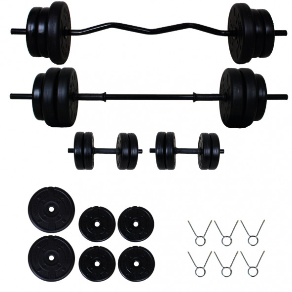 28 Kg Z-Bar Halter Seti Ve Dambıl Seti ürün görseli 1