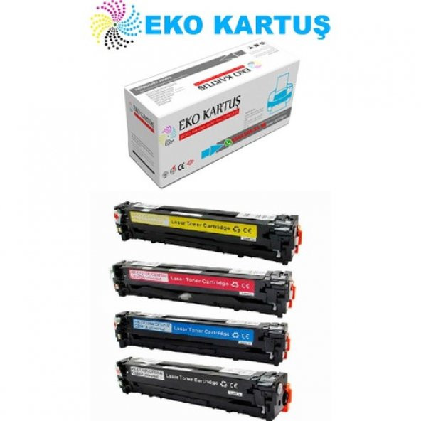 Eko Kartuş Hp Color Laserjet CM1312NFI (CB540-CB541-CB542-CB543) Set Muadil Toner ürün görseli 1
