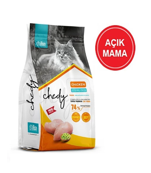 Chedy Sterilised Tavuklu Kısırlaştırılmış Kedi Maması 1 Kg AÇIK ürün görseli 1