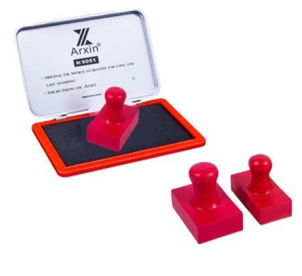 Mühür Kauçuk Alaşım Kırmızı Kaşe Dikdörtgen 20x30mm ürün görseli 1