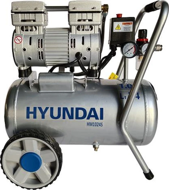 Hyundai HM1024S Sessiz & Yağsız Hava Kompresörü 750W 24 Lt ürün görseli 1