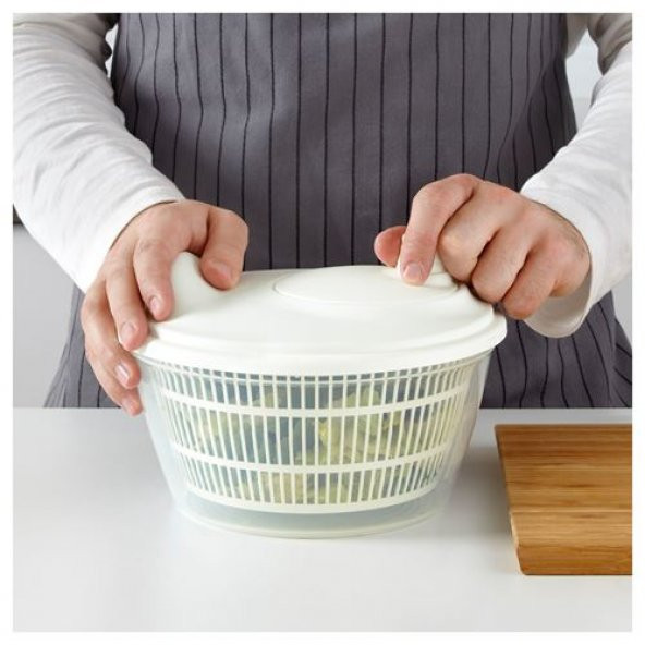 Salata Kurutucu, Beyaz Renk Süzgeçli MeridyenDukkan Beyaz 23 cm Kurutucu ürün görseli 1