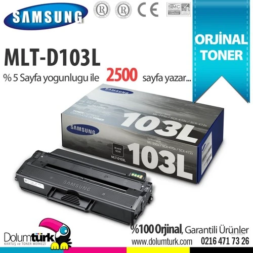 Samsung MLT-D103L / ML2950 / ML2955 / SCX-4726 / SCX-4729 / ML2951 Orjinal Toner ürün görseli 1