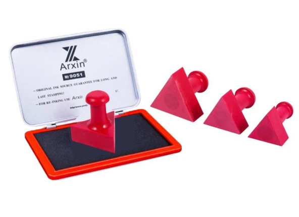 Mühür Kauçuk Alaşım Kırmızı Kaşe Üçgen 40x40 ürün görseli 1