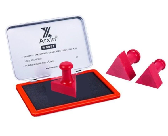 Mühür Kauçuk Alaşım Kırmızı Kaşe Üçgen 30x30mm ürün görseli 1