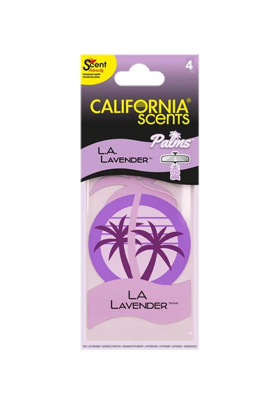 California Scents Palms LA Lavender Lavanta Çiçegi Parfümlü Asma Koku 4'lü Set ürün görseli 1