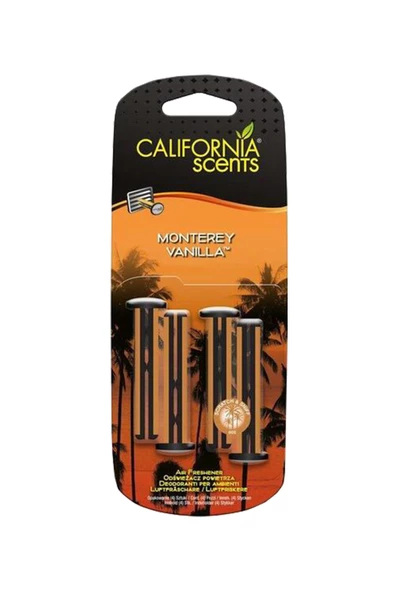 California Scents Vent Stick Monterey Vanilla Tatli Vanilya Parfümlü Kalorifer Geçme Koku 4'lü Set ürün görseli 1