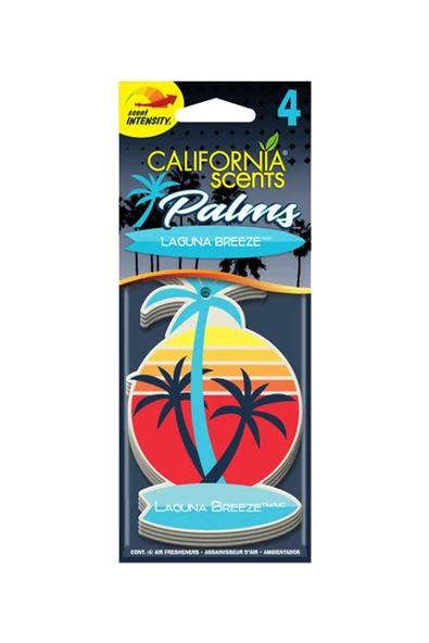 California Scents Palms Laguna Breeze Okyanus Esintisi Parfümlü Asma Koku 4'lü Set ürün görseli 1