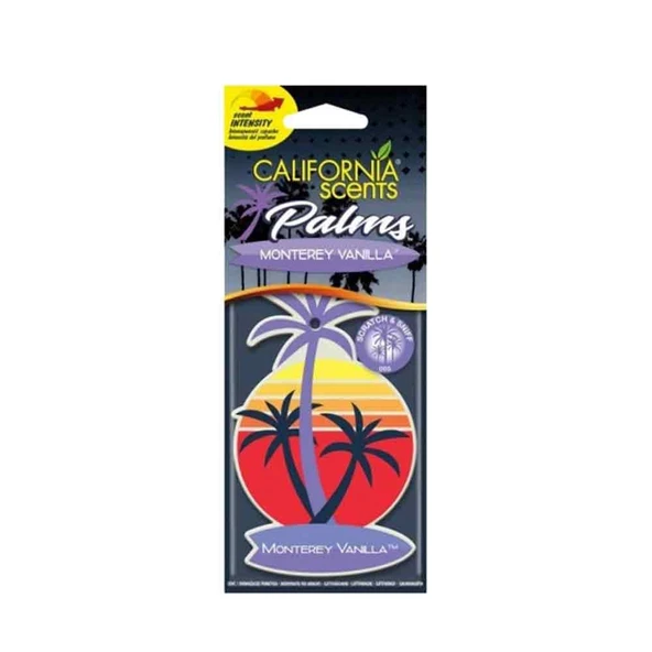 California Scents Palms Monterey Vanilla Tatli Vanilya Parfümlü Asma Koku 4'lü Set ürün görseli 1