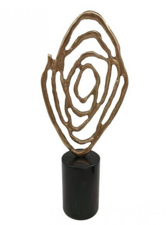 Crearthome Mermer Kaideli Baklava Dekor Gold Obje 40x17 cm SZR-1924-AL ürün görseli 1