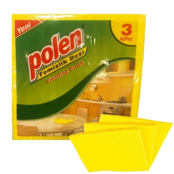 Polen 3lü Sarı Temizlik Bezi 35 x 35 cm. x 10 Paket ürün görseli 1