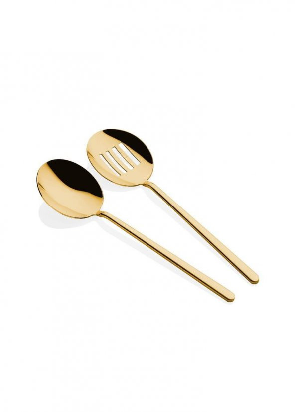 THE MİA SALATA SERVİS SETİ GOLD 2 PARÇA ürün görseli 1