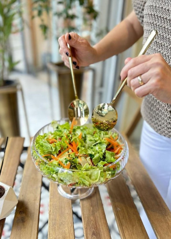 THE MİA SALATA SERVİS SETİ GOLD 2 PARÇA - Resim 4