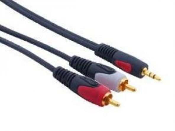 3.5 mm Stereo to 2x RCA AUX Ses Kablosu 5 Metre ürün görseli 1