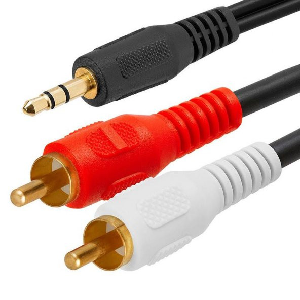 3.5 mm Stereo to 2x RCA AUX Ses Kablosu 1.5 Metre ürün görseli 1