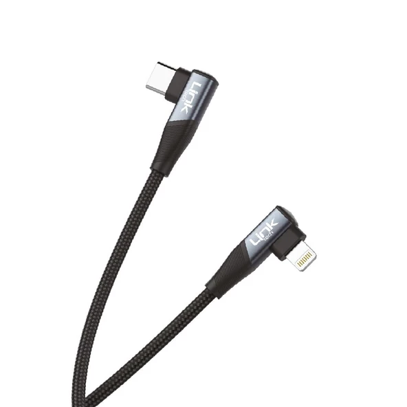 Linktech K596 27W Type-C - Lightning 90 Derece Data/Şarj Kablosu 1.5mt - Resim 3