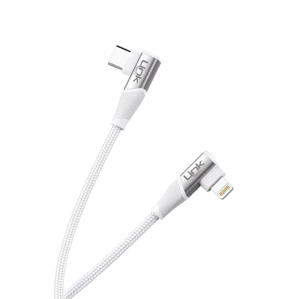 Linktech K596 27W Type-C - Lightning 90 Derece Data/Şarj Kablosu 1.5mt - Resim 2