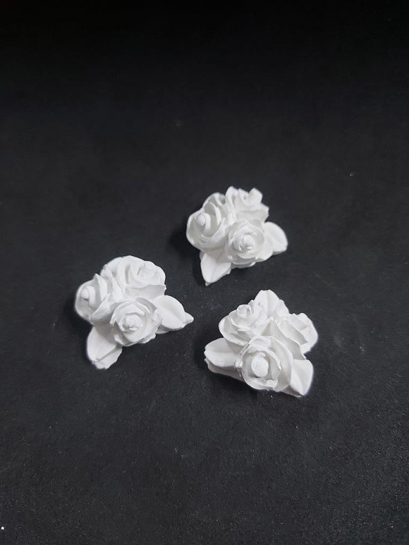 Küçük Üçlü Güller Çiçek 3 lü Set 3x3cm ürün görseli 1