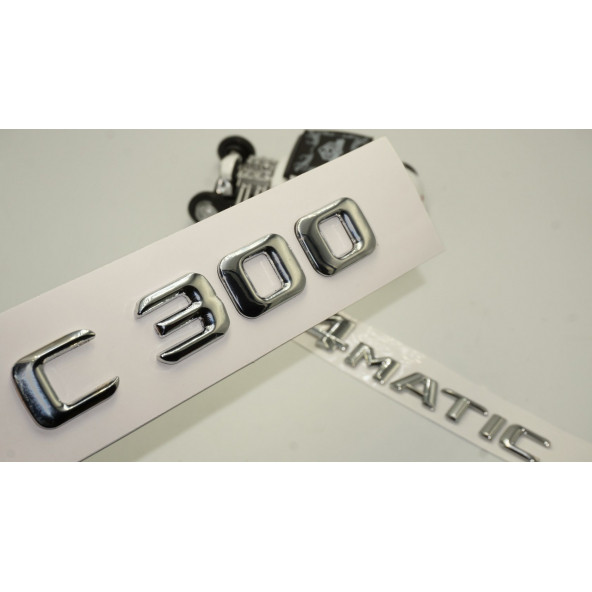 Benz C 300 4Matic Bagaj Krom Metal 3M 3D Yazı Logo ürün görseli 1