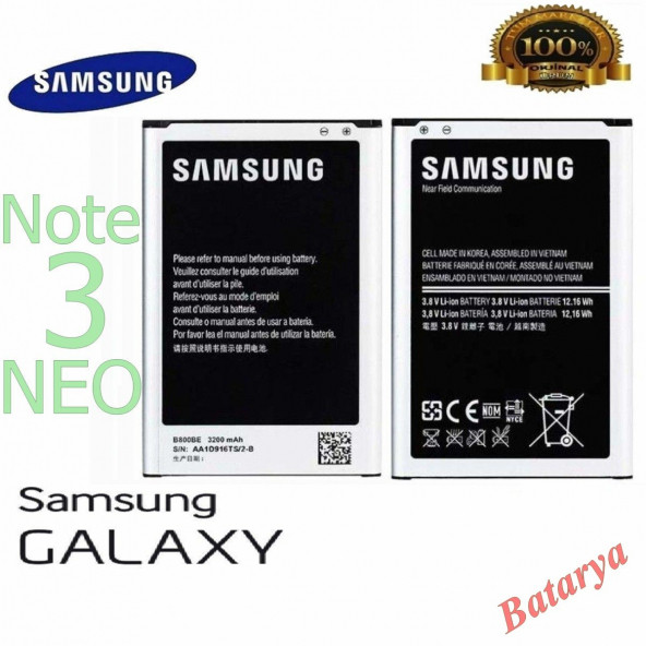 Samsung Galaxy Note 3 Neo Batarya Eb-Bn750Bbe Uyumlu Yedek Batarya ürün görseli 1
