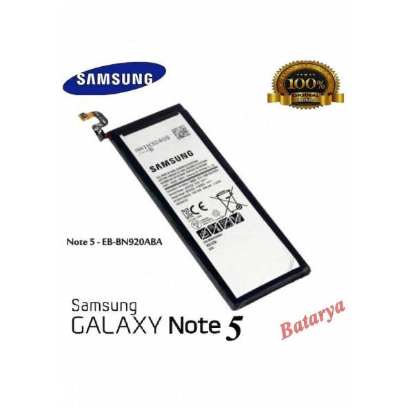 Samsung Galaxy Note 5 Batarya Eb-Bn920Aba Uyumlu Yedek Batarya ürün görseli 1