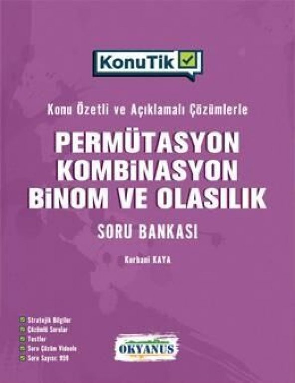 Okyanus Yayınları KonuTik Permütasyon Kombinasyon Binom Ve Olasılık Soru Bankası ürün görseli 1