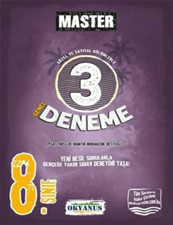 Okyanus Yayınları 8. Sınıf Master Sözel ve Sayısal Bölümlerle 3 Genel Deneme ürün görseli 1