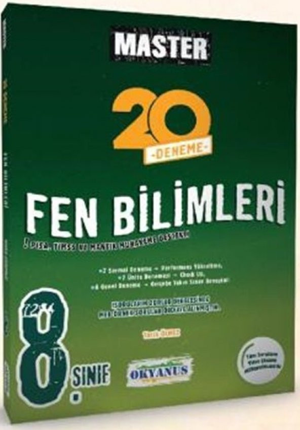 Okyanus Yayınları 8. Sınıf Master 20 Fen Bilimleri Deneme ürün görseli 1