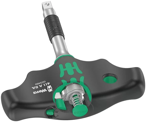Wera 411 A RA 1/4" Kare Sürücülü Cırcırlı T Saplı Tornavida, 1/4" x 45 mm ürün görseli 1