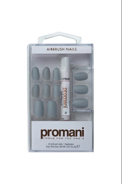 Promani Mat Gri Takma Tırnak Kiti pr5673 ürün görseli 1