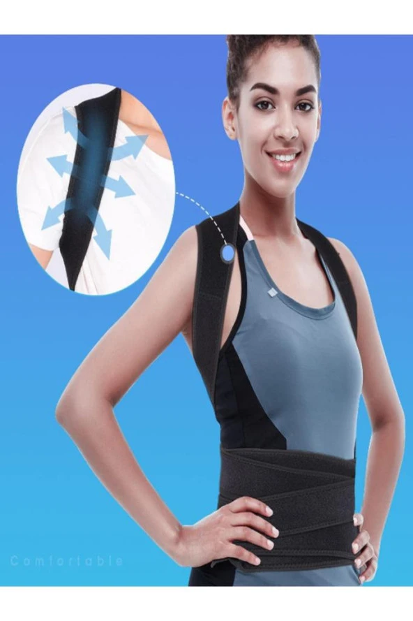 Medikal Unisex Çift Balenli Dik Duruş Korsesi Kifoz Skolyoz Korsesi Omuz Sırt Bel Korsesi ürün görseli 1