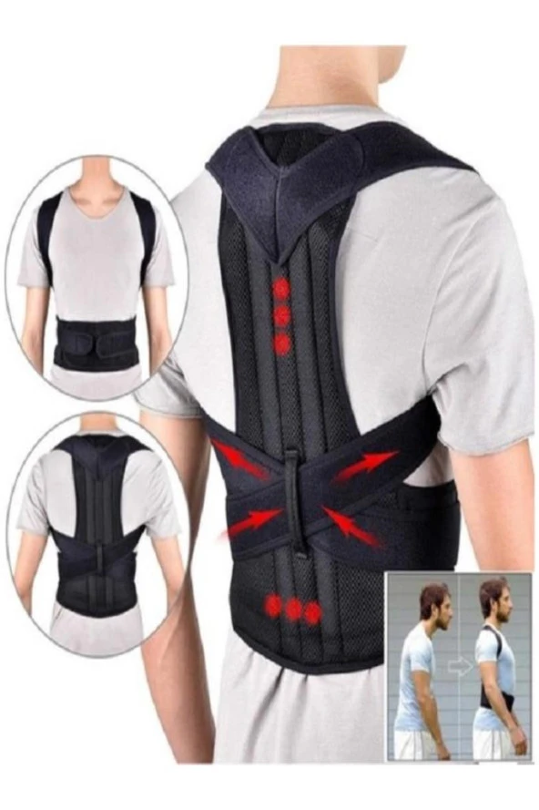 Çift Balenli Bel Ve Sırt Korsesi Dik Durus Spor Bel Sırt Omuz Kambur Önleyici Korse ürün görseli 1