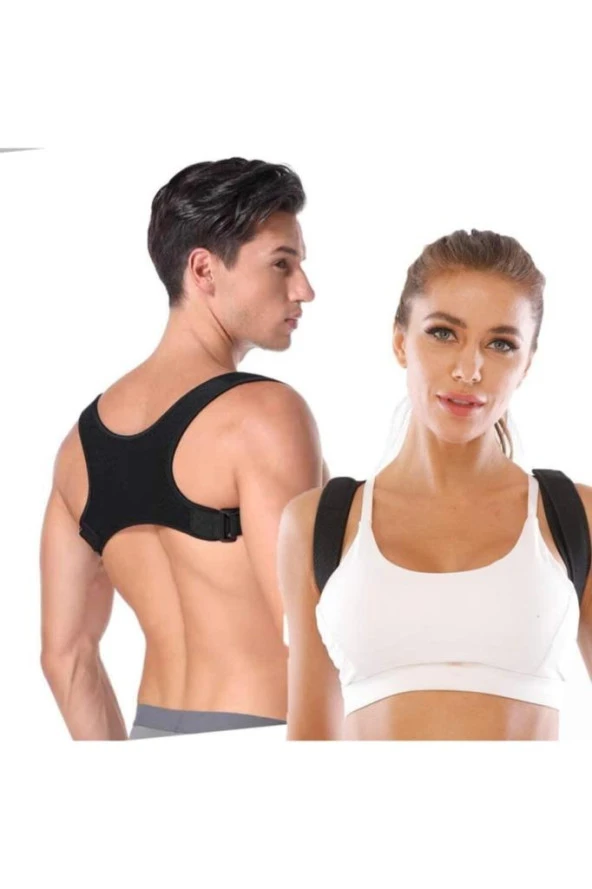 Unisex Siyah Ortopedik Dik Duruş Korsesi - Resim 2