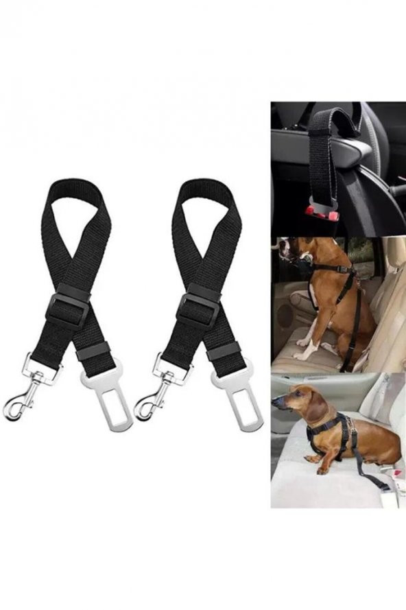 Evcil Hayvan Araç Emniyet Kemeri Kedi Köpek Araba Oto Tasması Oto Aksesuarları Siyah ürün görseli 1
