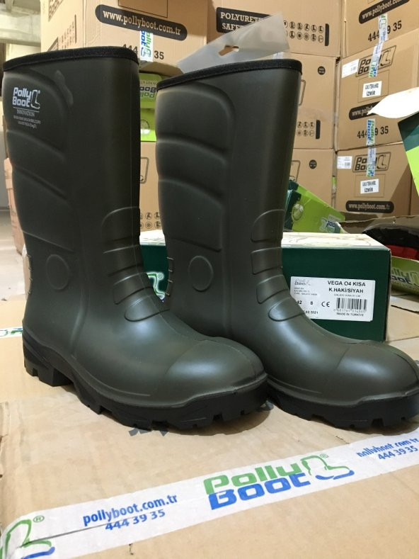 Polly Boot Galaxy Vega Pu Çizme Kısa Çelik Burunsuz O4 ürün görseli 1