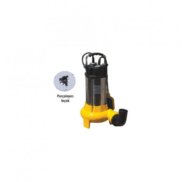 Attlas V1100D-F Parçalıyıcı Bıçaklı Atık Su Drenaj Pompası 1.5 Hp ürün görseli 1