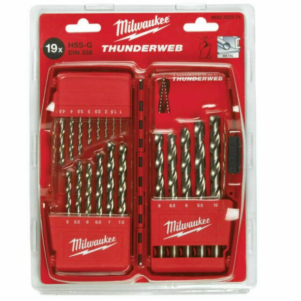 Milwaukee Thunderweb Hss-G Metal Matkap Ucu Seti 19 Parça Dın 338 ürün görseli 1