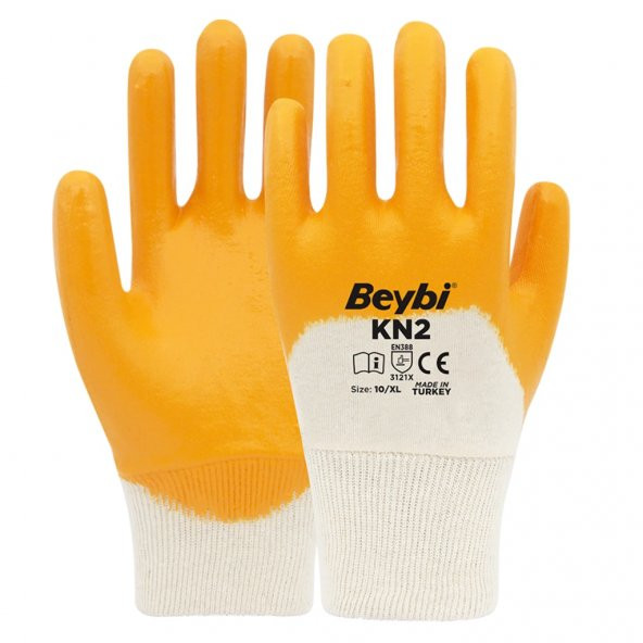Beybi (Elk2) Kn2 Nitril Kaplı Işçi Eldiveni No:9/10 "60 Çift" ürün görseli 1