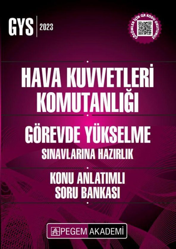 2023 Hava Kuvvetleri Komutanlığı GYS Hazırlık Konu Anlatımlı Soru Bankası Pegem Yayınları ürün görseli 1