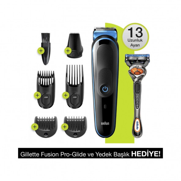Braun MGK5245 + Gillette Fusion5 ProGlide 7'si 1 Arada Erkek Bakım Seti ürün görseli 1