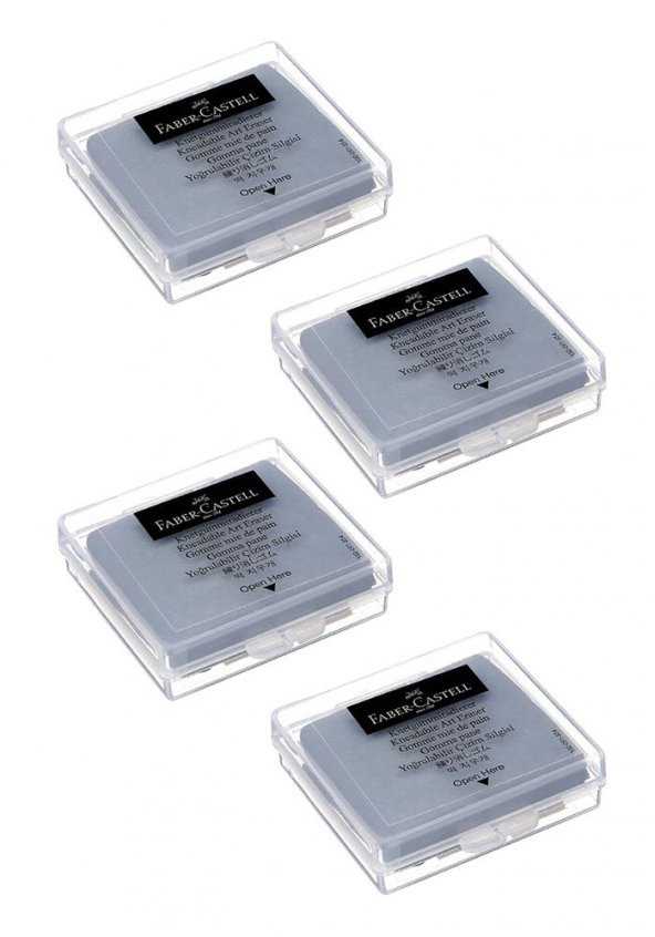 Hamur Silgi Gri Kutulu 4 Paket Faber Hamur Silgi Çizim Silgisi Yoğrulabilir Silgi Plastik Kutulu ürün görseli 1