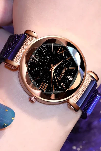 Kadın Kol Saati Rose Gold Mor Renk - Resim 2