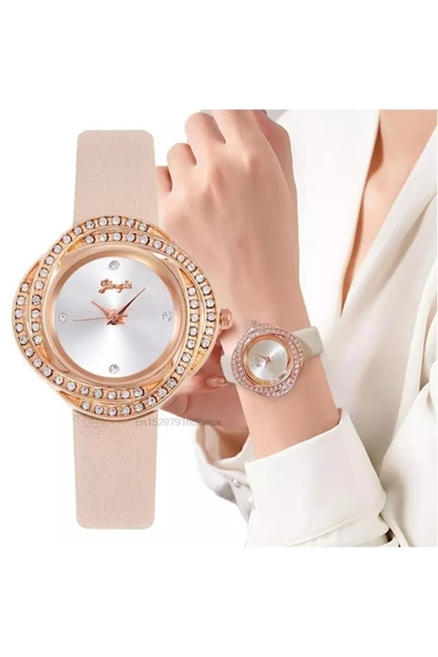 Kadın Kol Saati Lüks Moda Şık Trend Saat Rose Gold ürün görseli 1